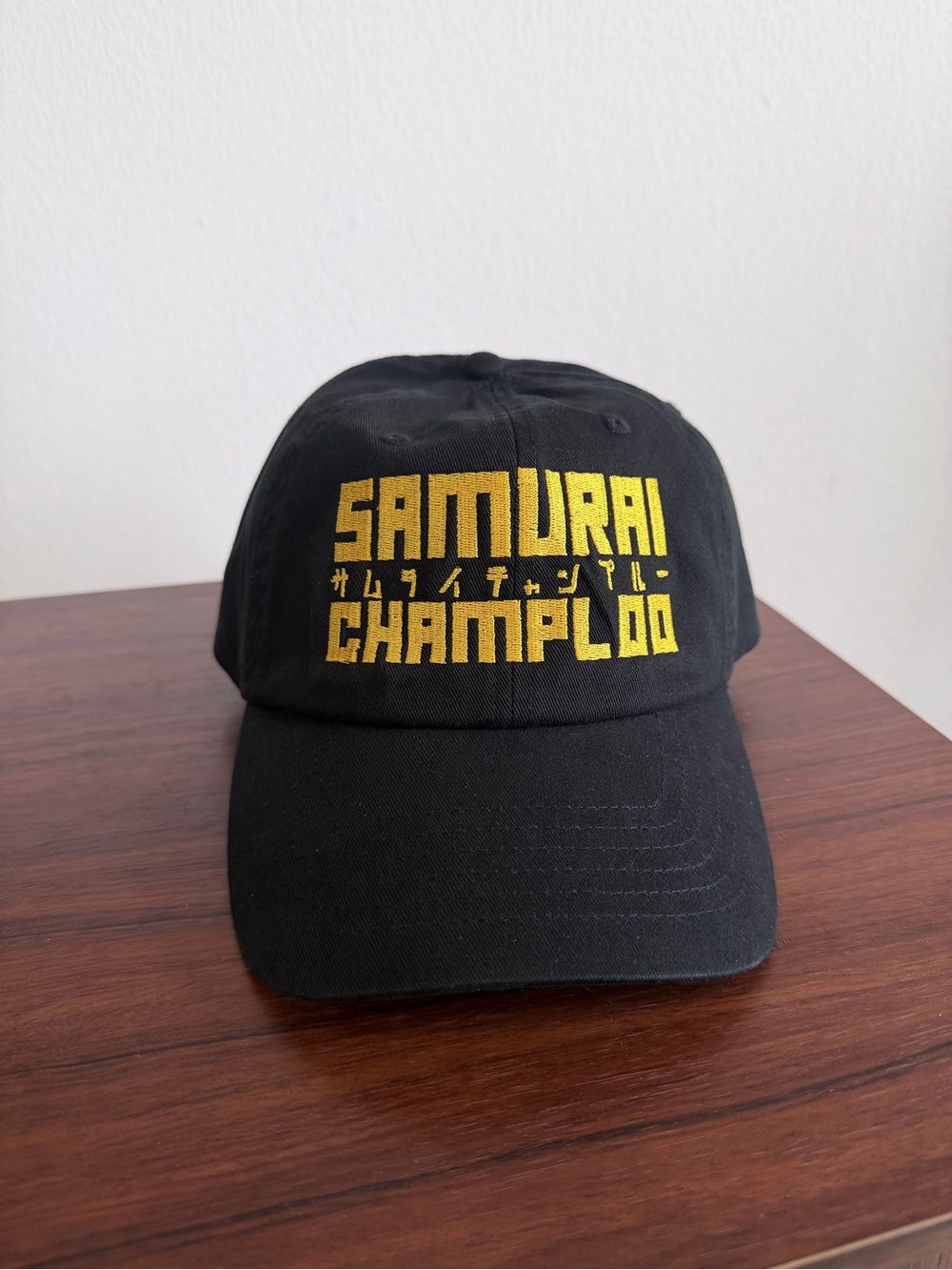 Samurai Champloo Black Baseball Cap with Yellow Logo